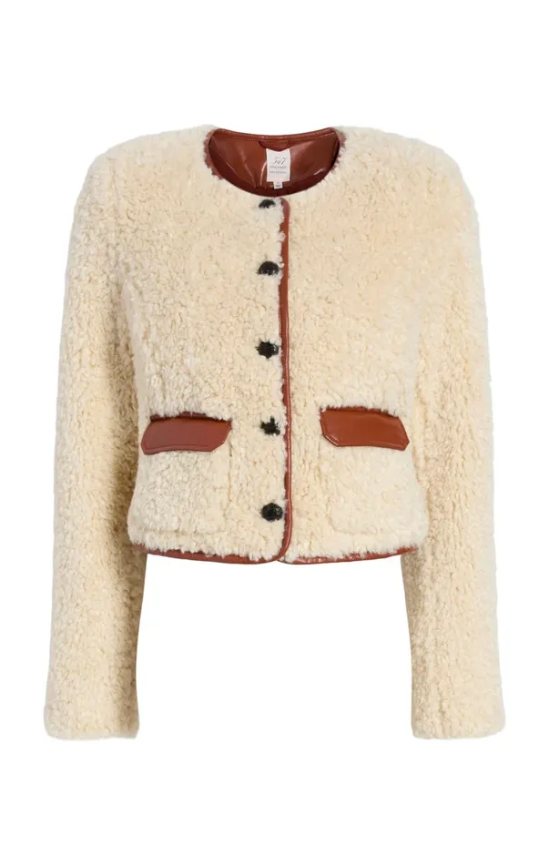 Women Outerwear Cinq Sept Naia Jacket Ivorymahogany