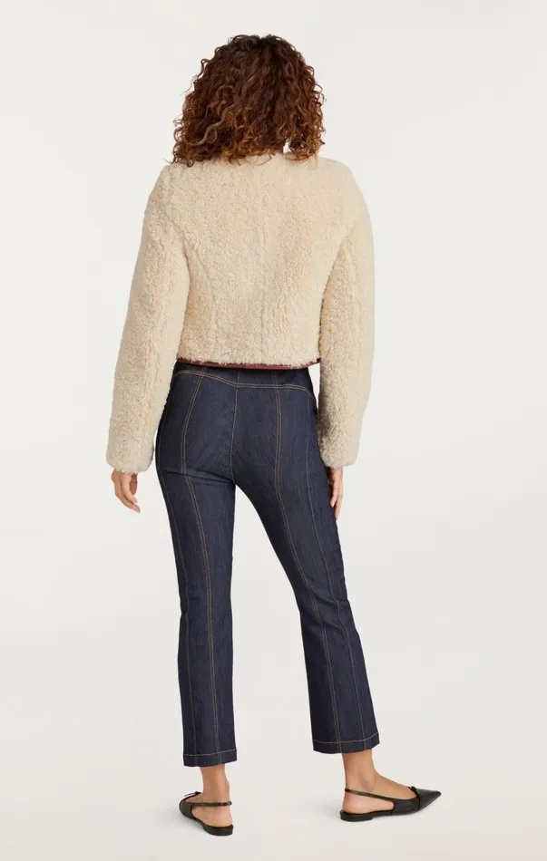 Women Outerwear Cinq Sept Naia Jacket Ivorymahogany