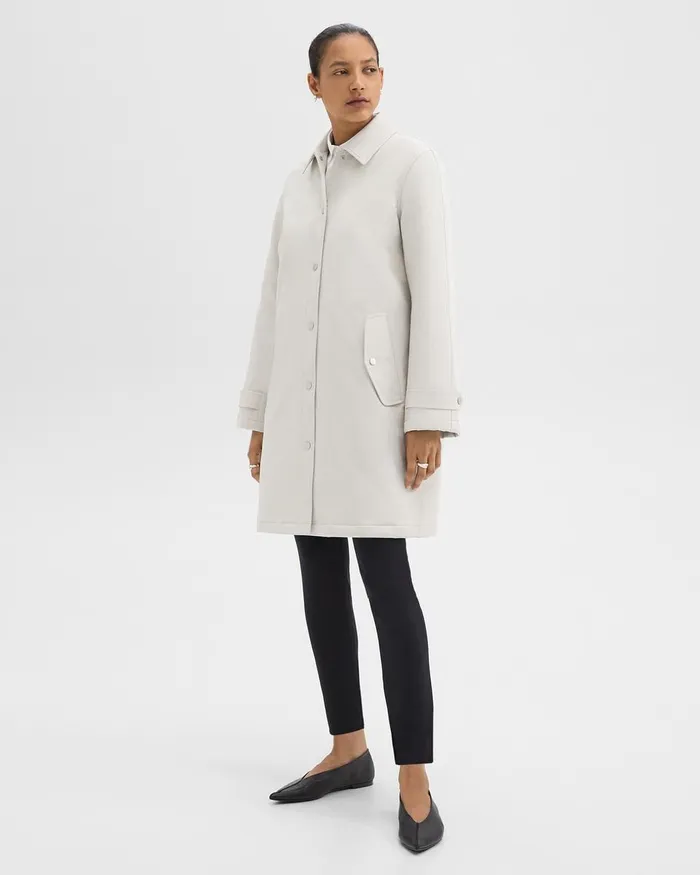 Women Outerwear Theory Car Coat In CottonBlend Sand