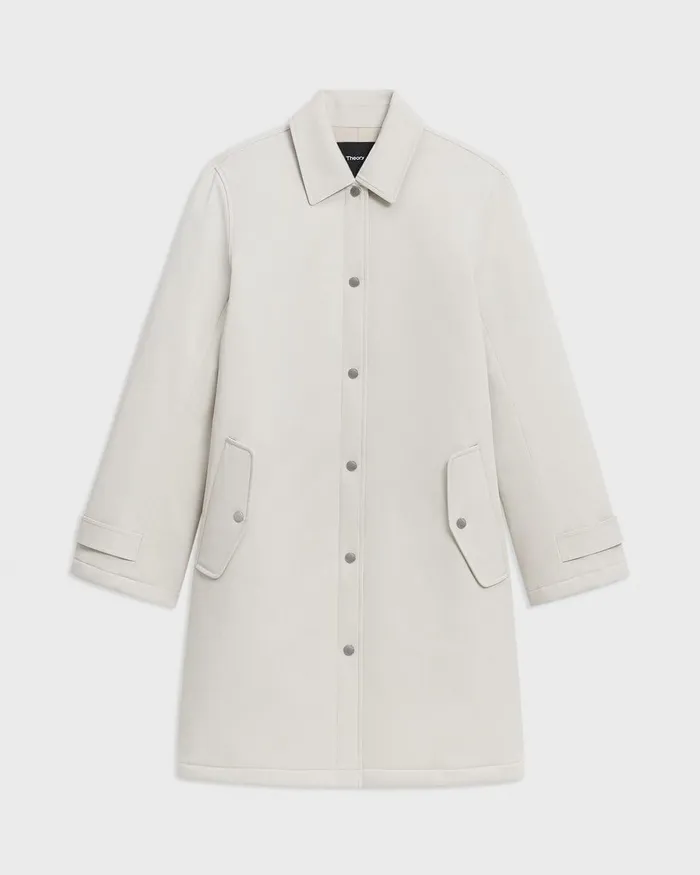 Women Outerwear Theory Car Coat In CottonBlend Sand