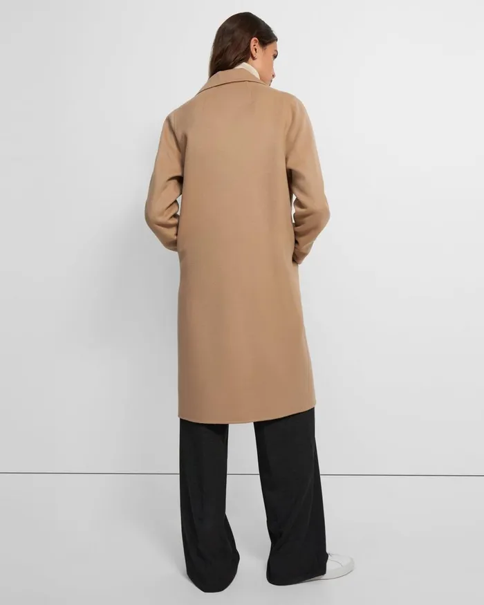 Women Outerwear Theory Overcoat In DoubleFace WoolCashmere Palomino