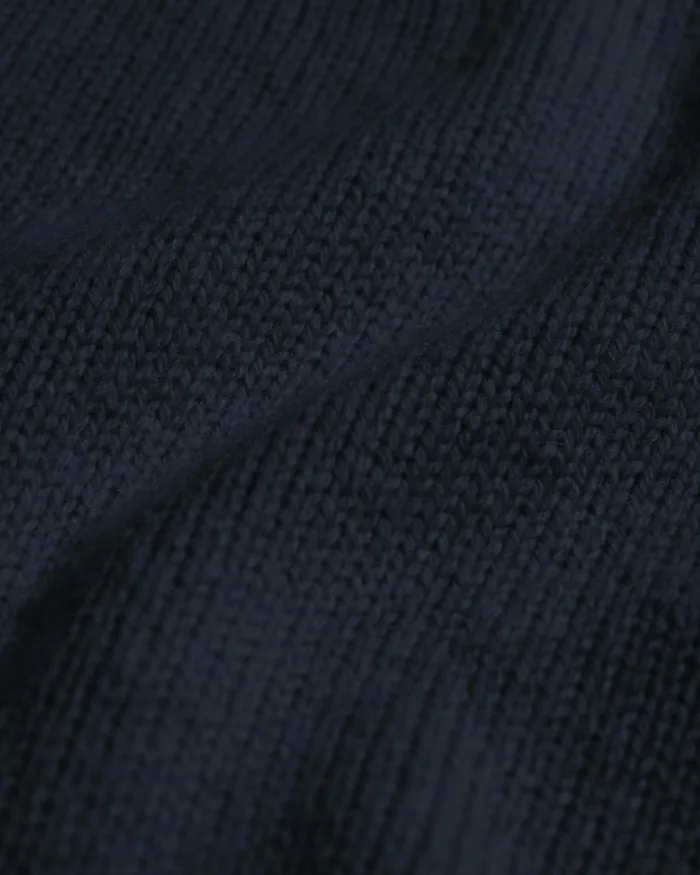 Women Oversized Merino Wool Crew Navy Blue Colorful Standard Knit Sweaters