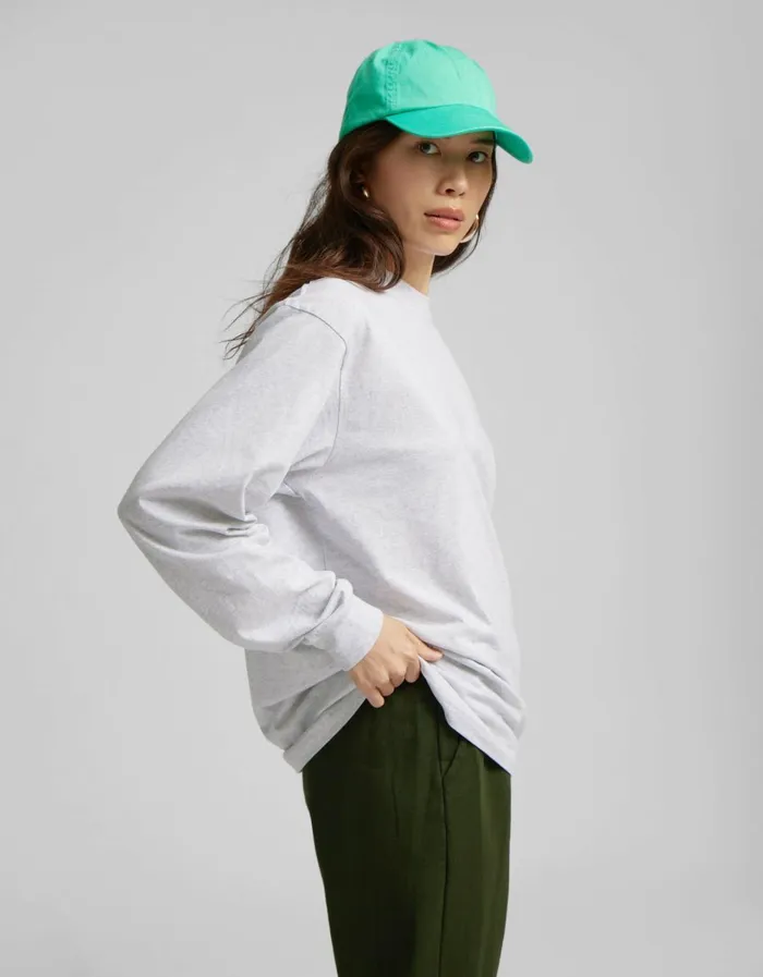 Women Oversized Organic LS TShirt Optical White Colorful Standard TShirts