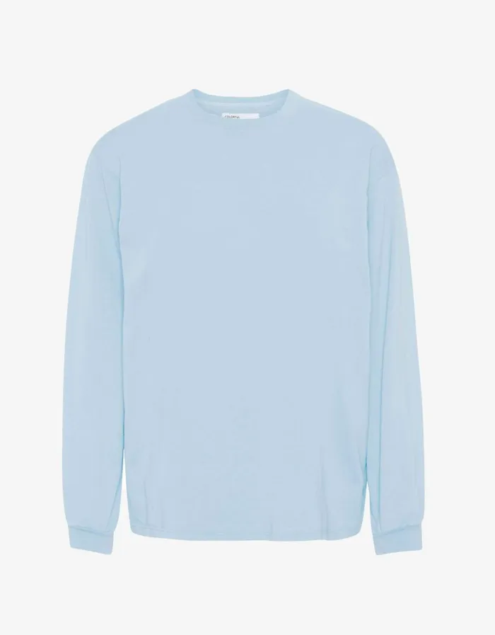 Women Oversized Organic LS TShirt Polar Blue Colorful Standard Long Sleeve Tops