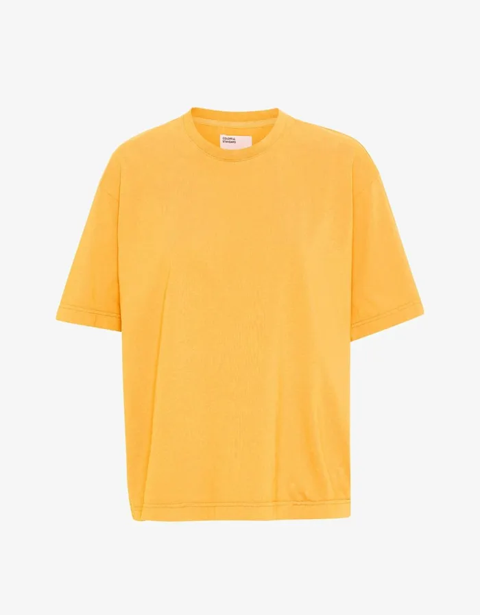 Women Oversized Organic TShirt Burned Yellow Colorful Standard TShirts