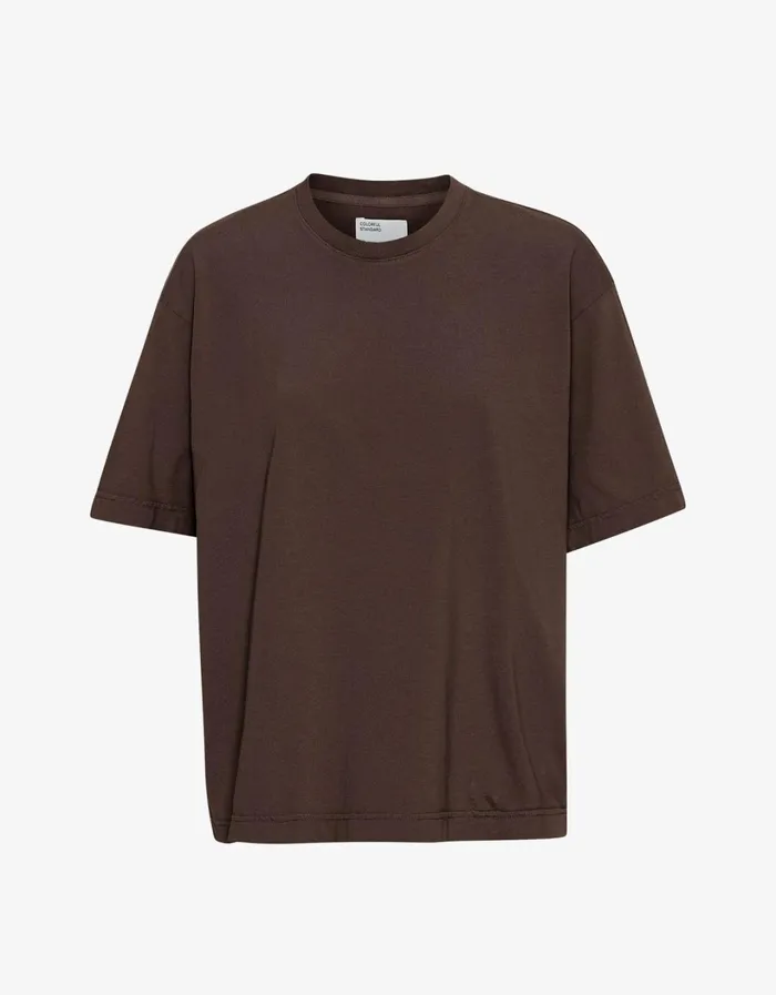 Women Oversized Organic TShirt Coffee Brown Colorful Standard TShirts