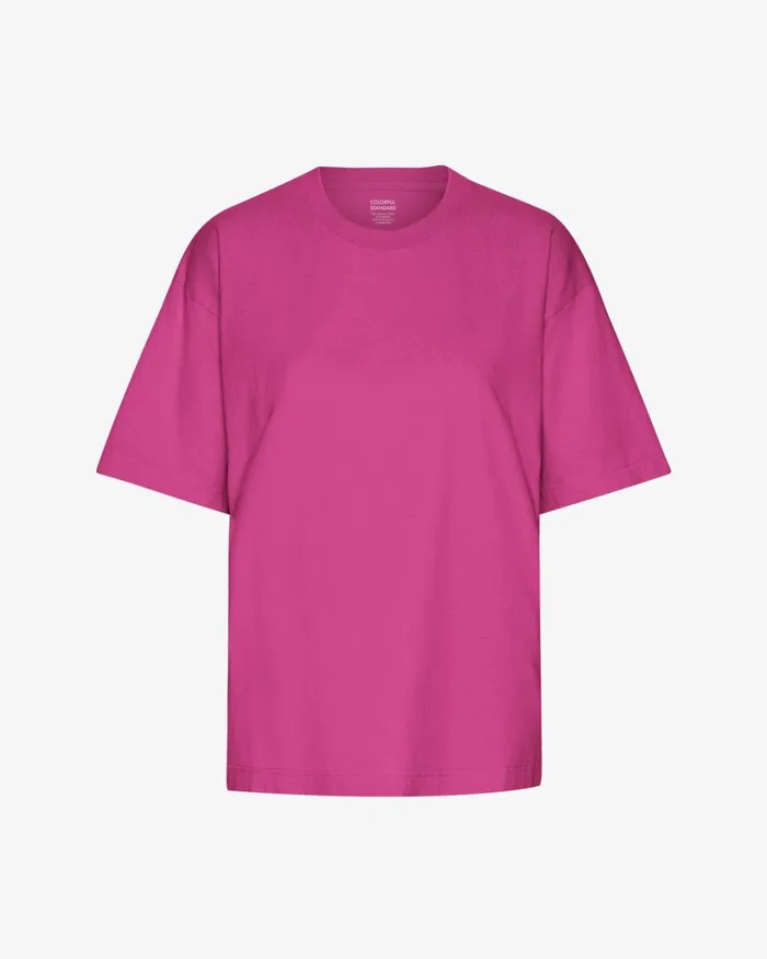 Women Oversized Organic TShirt Magenta Blaze Colorful Standard TShirts
