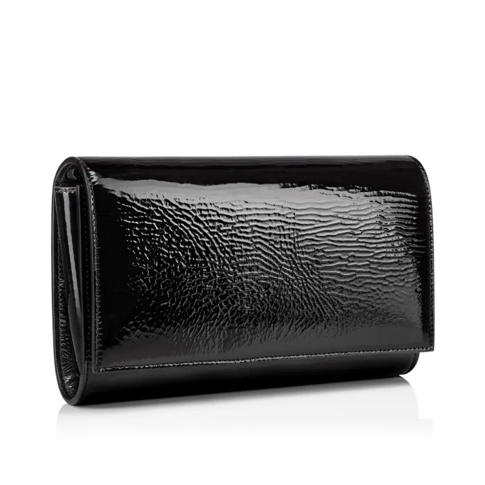 Women Paloma Clutch 8211 Vog Patent Leather 8211 Black Christian Louboutin Clutches and Evening Bags