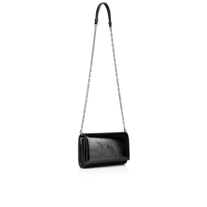 Women Paloma Clutch 8211 Vog Patent Leather 8211 Black Christian Louboutin Clutches and Evening Bags