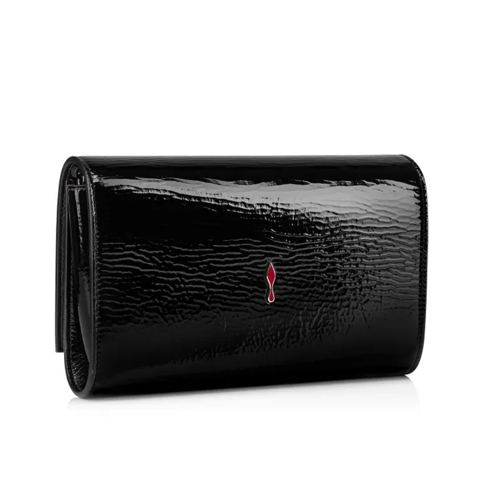 Women Paloma Clutch 8211 Vog Patent Leather 8211 Black Christian Louboutin Clutches and Evening Bags