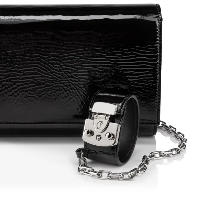 Women Paloma Clutch 8211 Vog Patent Leather 8211 Black Christian Louboutin Clutches and Evening Bags