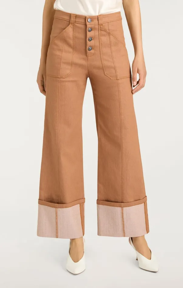 Women Pants Cinq Sept Cuffed Benji Pant Cocoa