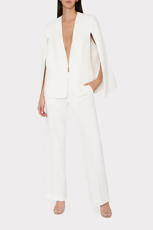 Women Pants Milly Natia Crepe Pants Ecru Women Pants Milly Natia Crepe Pants Ecru