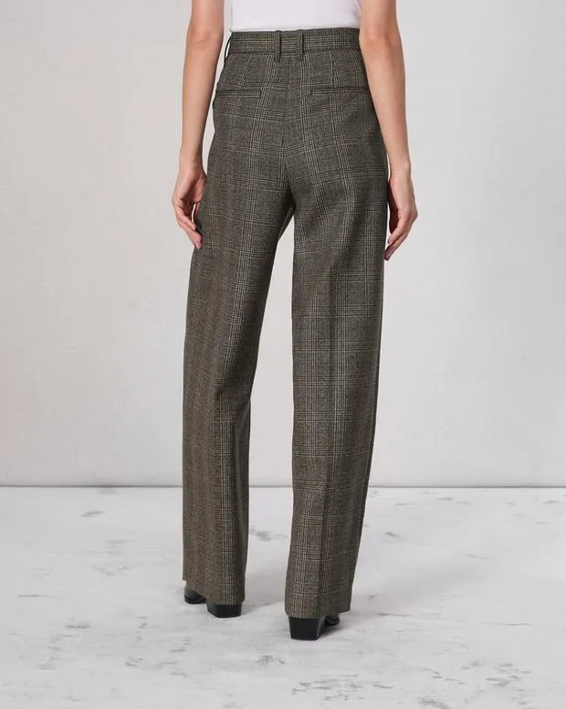 Women Pants Rag and Bone Francine Plaid Wool Pant Brown Plaid