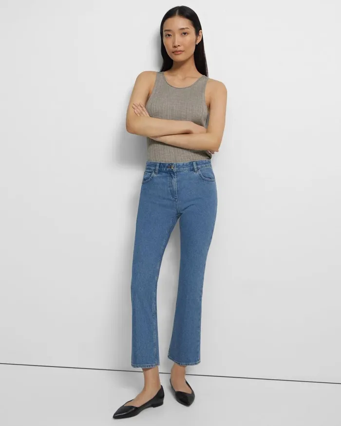 Women Pants Theory 5Pocket Flare Jean In Washed Denim Washed Indigo