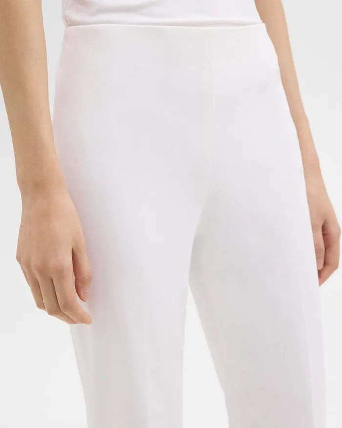Women Pants Theory Cropped Kick Pant In Stretch CottonBlend White