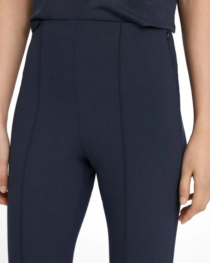 Women Pants Theory Pintucked Slim Pant In Stretch Cotton Nocturne Navy