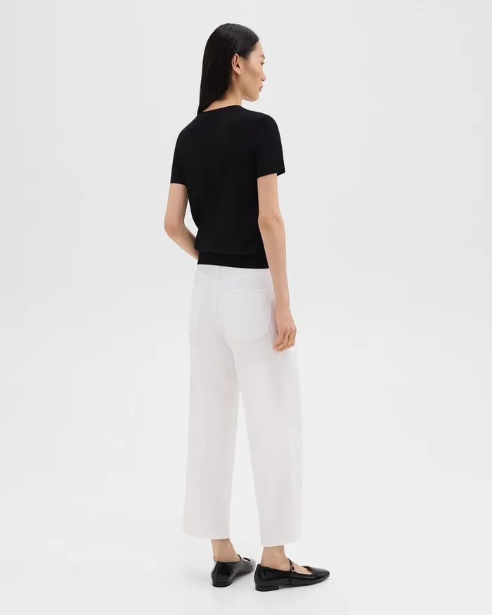 Women Pants Theory Relaxed Straight Jean In Denim Optic White