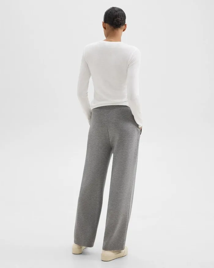 Women Pants Theory Track Pant In DoubleKnit Jersey Grey Meloat Mel