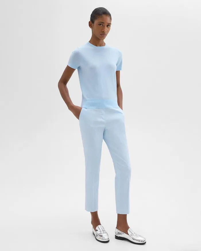 Women Pants Theory Treeca PullOn Pant In Good Linen Skylight