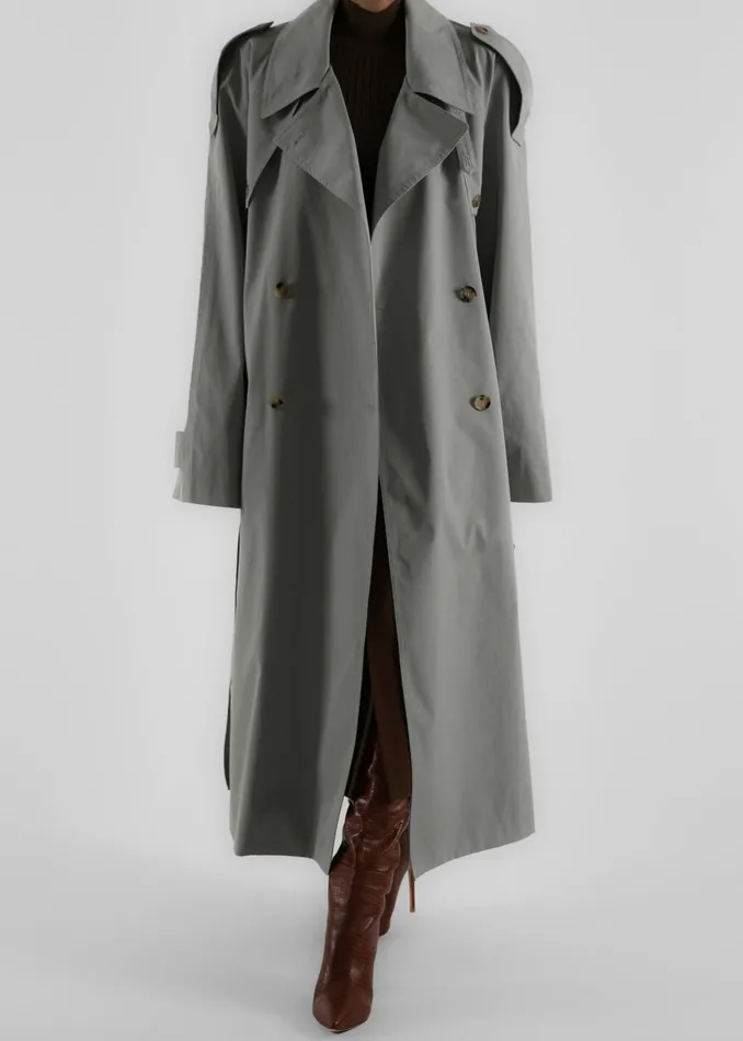 Women Pelly Trench 8211 Sage The Frankie Shop Outerwear