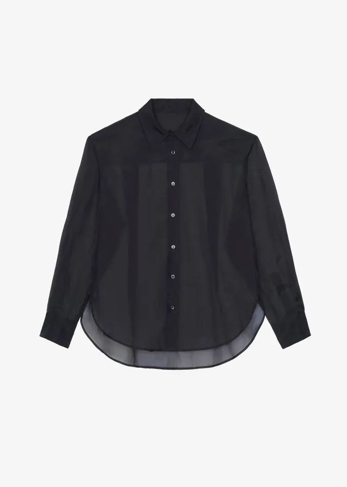Women Peri Sheer Shirt 8211 Black The Frankie Shop Tops