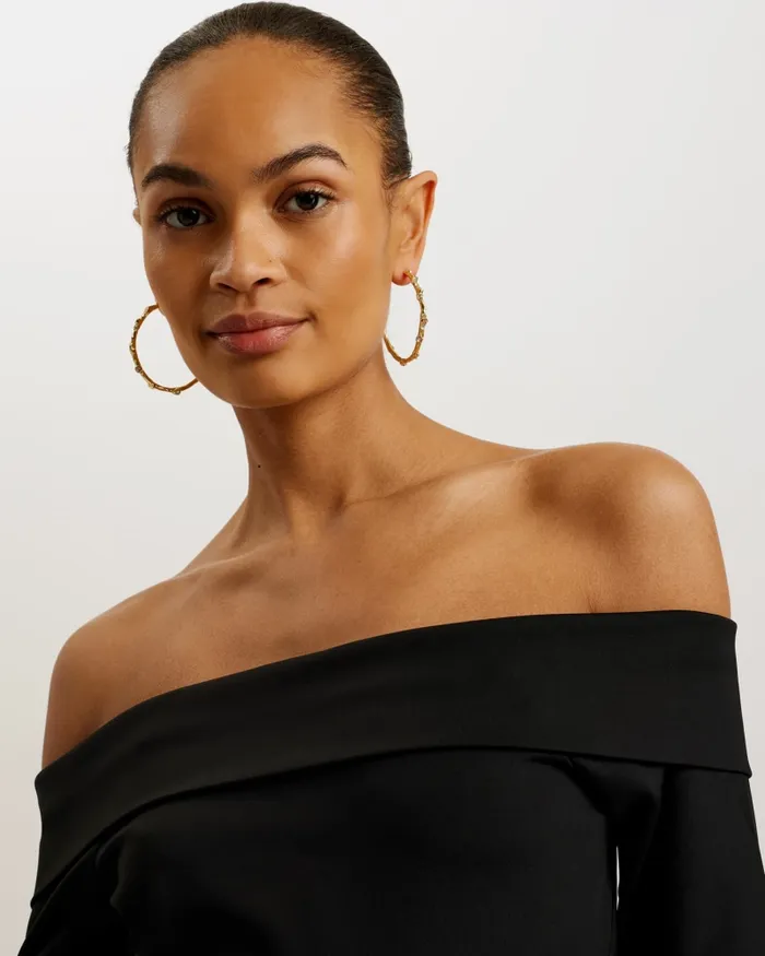 Women PHOLLYY 8211 Off The Shoulder Long Sleeve Top Black Ted Baker Tops and Blouses Women PHOLLYY 8211 Off The Shoulder Long Sleeve Top Black Ted Baker Tops and Blouses