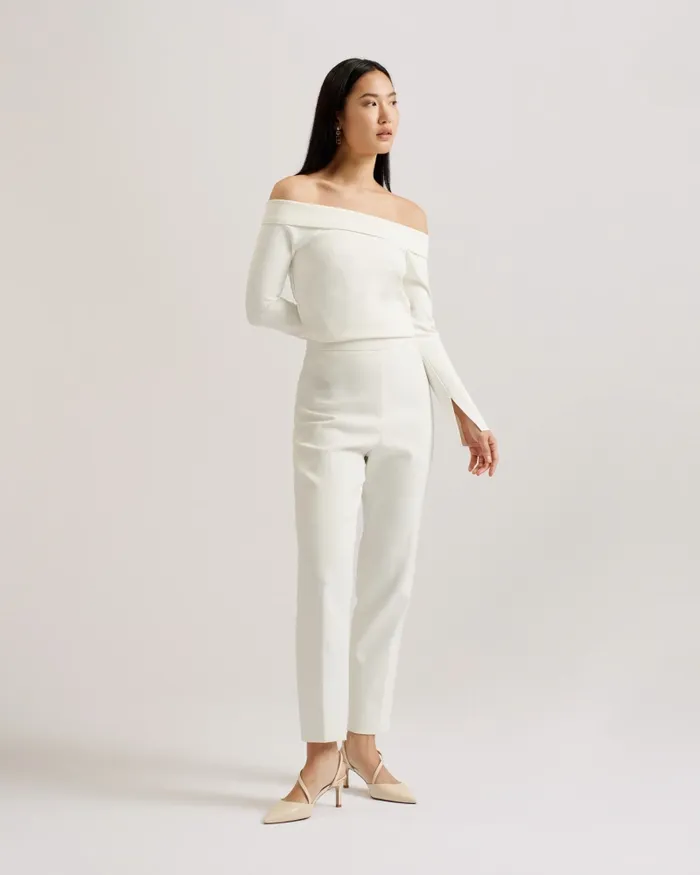 Women PHOLLYY 8211 Off The Shoulder Long Sleeve Top Ivory Ted Baker Tops and Blouses Women PHOLLYY 8211 Off The Shoulder Long Sleeve Top Ivory Ted Baker Tops and Blouses