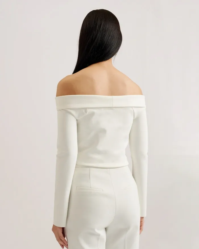 Women PHOLLYY 8211 Off The Shoulder Long Sleeve Top Ivory Ted Baker Tops and Blouses Women PHOLLYY 8211 Off The Shoulder Long Sleeve Top Ivory Ted Baker Tops and Blouses