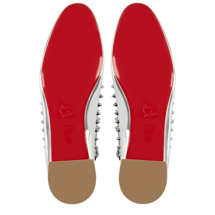 Women Pilouta Jane Spikes Ballerinas 8211 Specchio Leather 8211 Silver Christian Louboutin Flats and Loafers