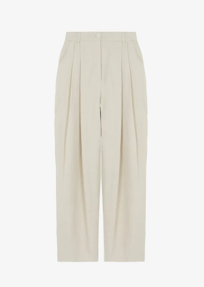 Women Piper Pleated Trousers 8211 Beige The Frankie Shop Bottoms