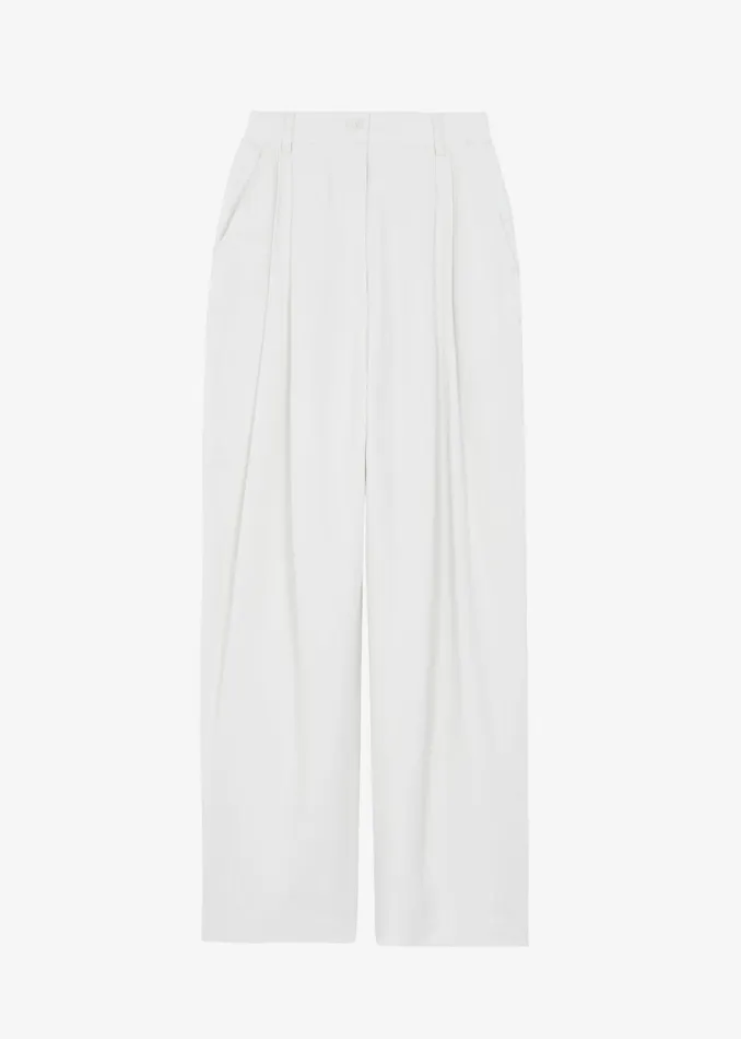 Women Piper Pleated Trousers 8211 White The Frankie Shop Bottoms