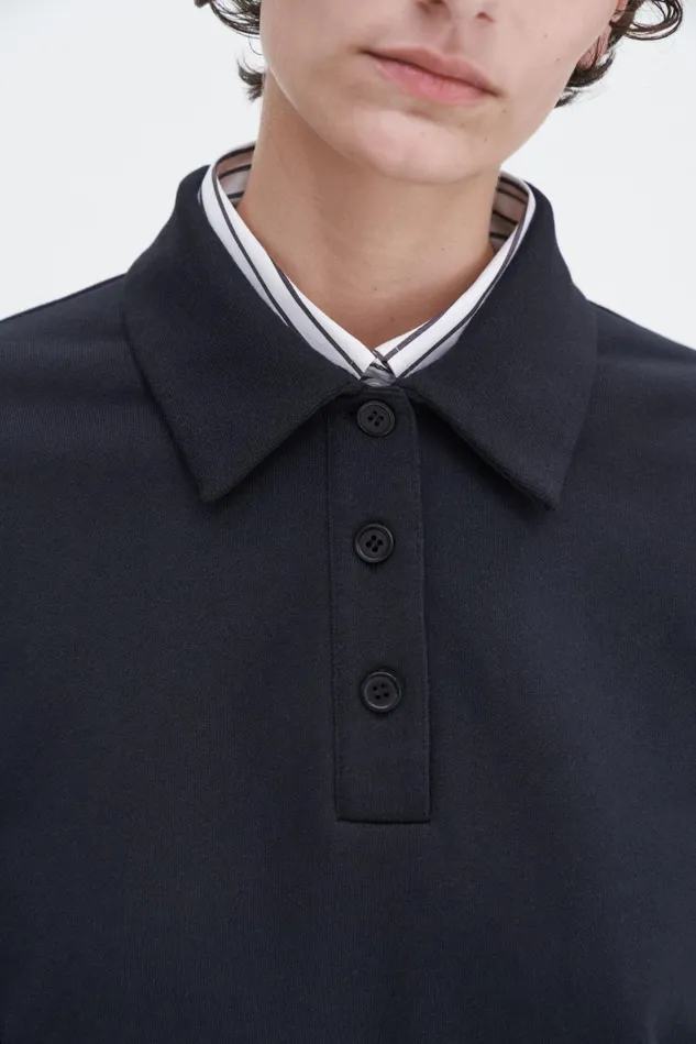 Women Polo Sweatshirt Black Filippa K Tops