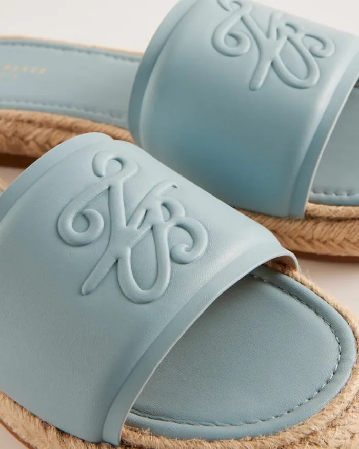 Women PORTIYA 8211 Leather Espadrille Flatform Slider Sandals Light Blue Ted Baker Sandals and Sliders Women PORTIYA 8211 Leather Espadrille Flatform Slider Sandals Light Blue Ted Baker Sandals and Sliders