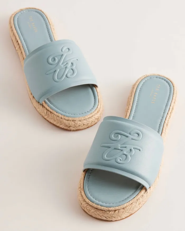 Women PORTIYA 8211 Leather Espadrille Flatform Slider Sandals Light Blue Ted Baker Sandals and Sliders Women PORTIYA 8211 Leather Espadrille Flatform Slider Sandals Light Blue Ted Baker Sandals and Sliders