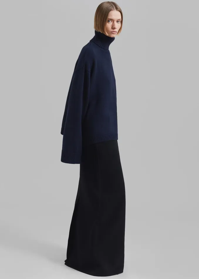Women Rhea Trapeze Turtleneck 8211 Navy The Frankie Shop Knitwear