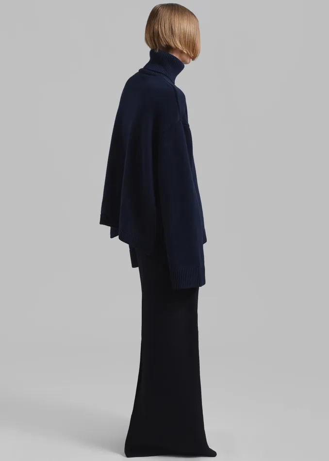 Women Rhea Trapeze Turtleneck 8211 Navy The Frankie Shop Knitwear