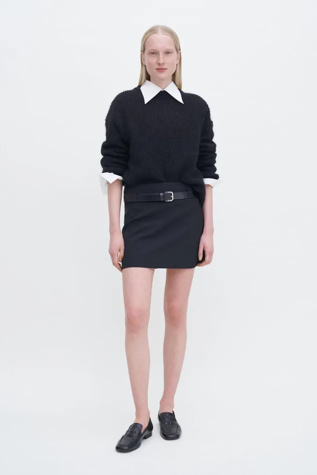 Women Ribbed Mohair Sweater Black Filippa K Knitwear