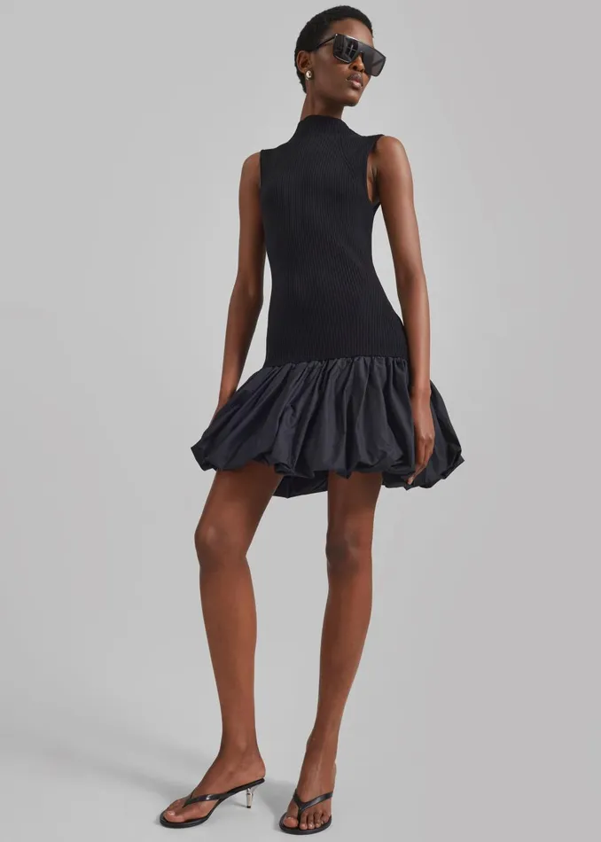 Women Rotate Knit Racer Cut Dress 8211 Black The Frankie Shop Dresses
