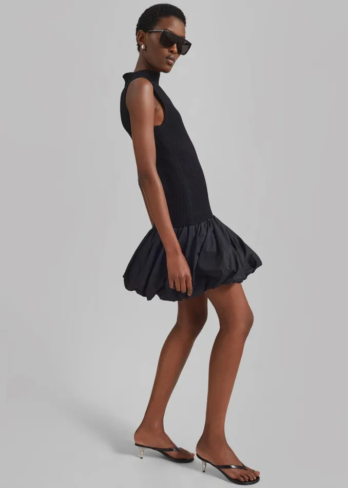 Women Rotate Knit Racer Cut Dress 8211 Black The Frankie Shop Dresses