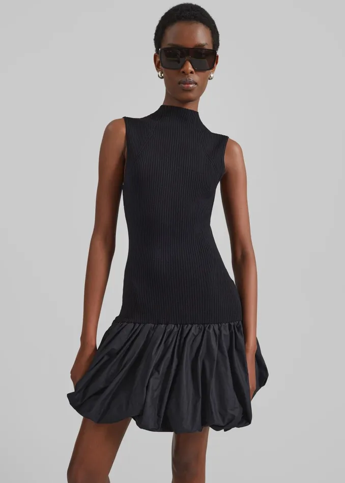 Women Rotate Knit Racer Cut Dress 8211 Black The Frankie Shop Dresses