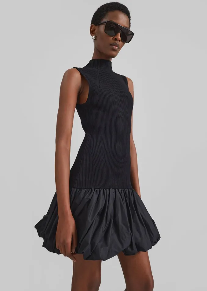 Women Rotate Knit Racer Cut Dress 8211 Black The Frankie Shop Dresses