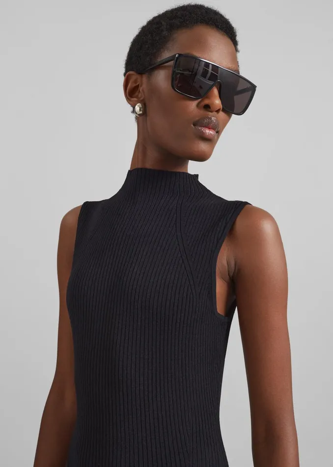 Women Rotate Knit Racer Cut Dress 8211 Black The Frankie Shop Dresses