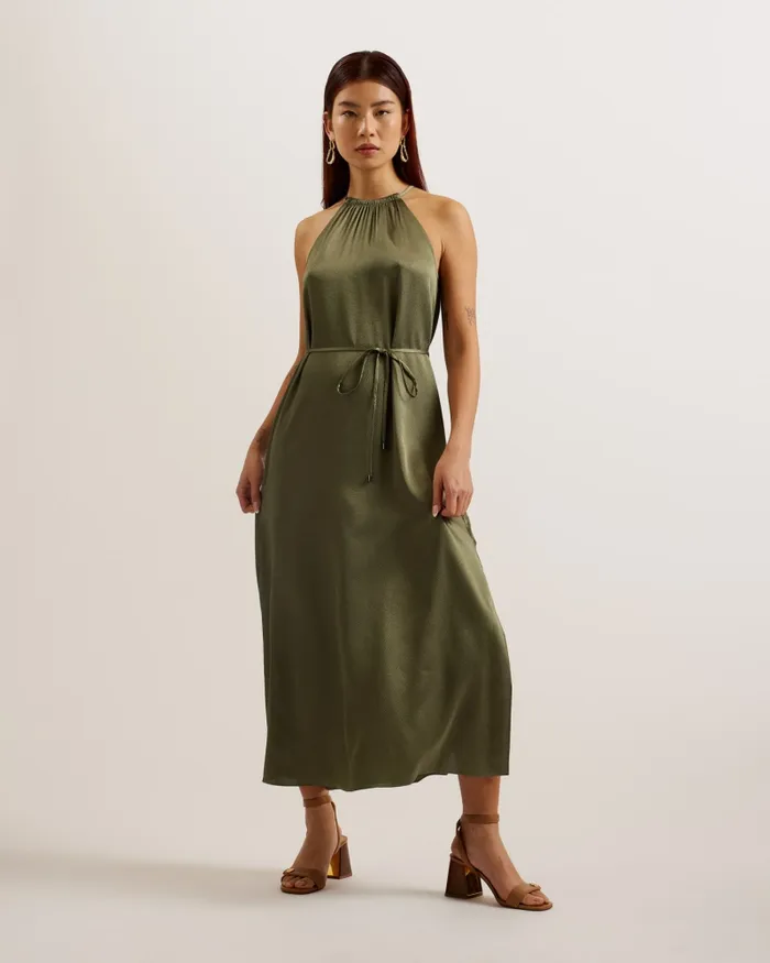 Women ROXIEYY 8211 Halterneck Midaxi Dress Khaki Ted Baker Dresses Women ROXIEYY 8211 Halterneck Midaxi Dress Khaki Ted Baker Dresses
