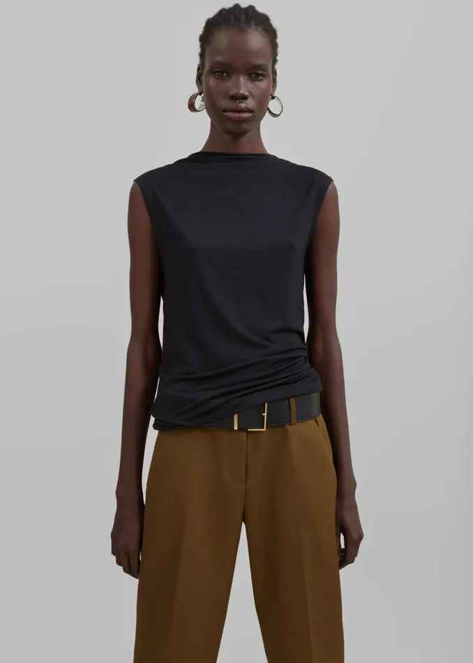 Women Salma Drop Back Blouse 8211 Black The Frankie Shop Tops
