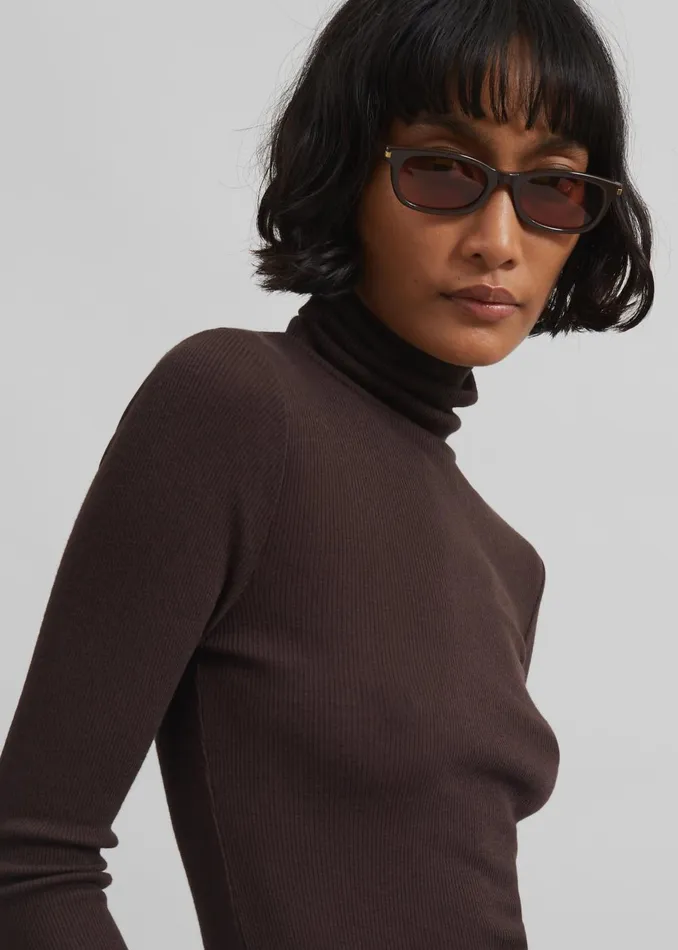 Women Samse Samse Sasonnet Turtleneck 8211 Chocolate Torte The Frankie Shop Knitwear
