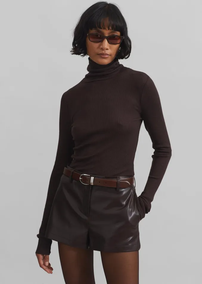 Women Samse Samse Sasonnet Turtleneck 8211 Chocolate Torte The Frankie Shop Knitwear