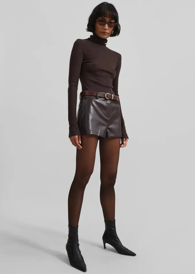 Women Samse Samse Sasonnet Turtleneck 8211 Chocolate Torte The Frankie Shop Knitwear