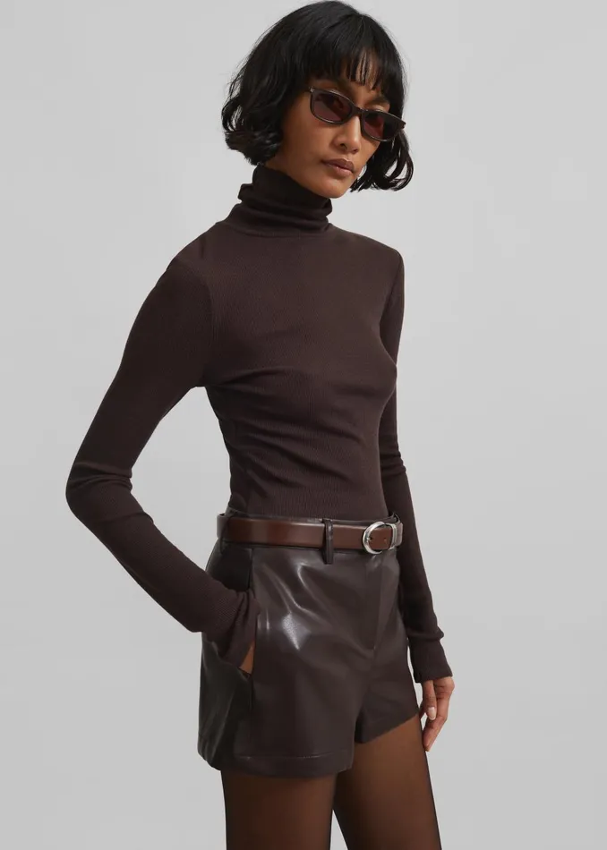 Women Samse Samse Sasonnet Turtleneck 8211 Chocolate Torte The Frankie Shop Knitwear