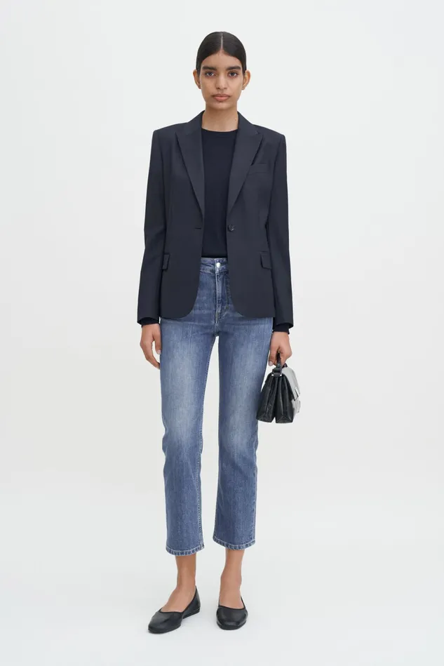 Women Sasha Cool Wool Blazer Dark Navy Filippa K Blazers